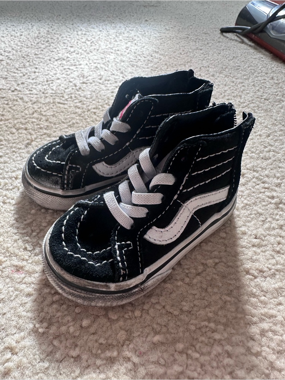 Vans Kids Black and White High-Top Skate Sneakers